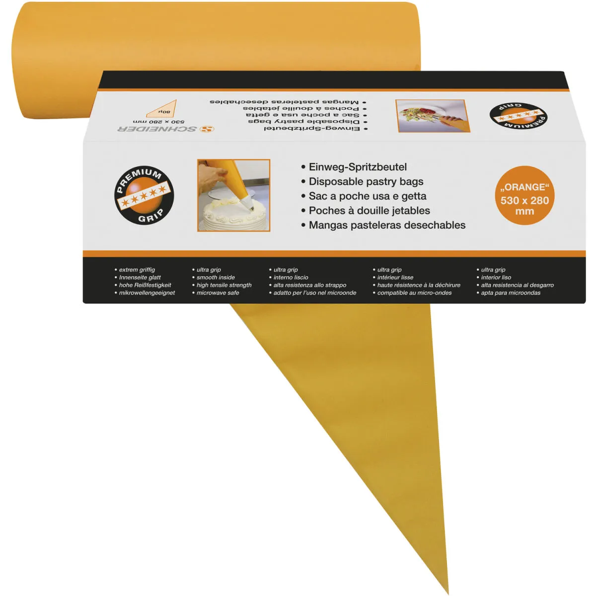 100x Schneider Sacchetti sac a poche monouso; 53x28 cm (LxL); arancione; 100 pz. / Pacco - immagine 1