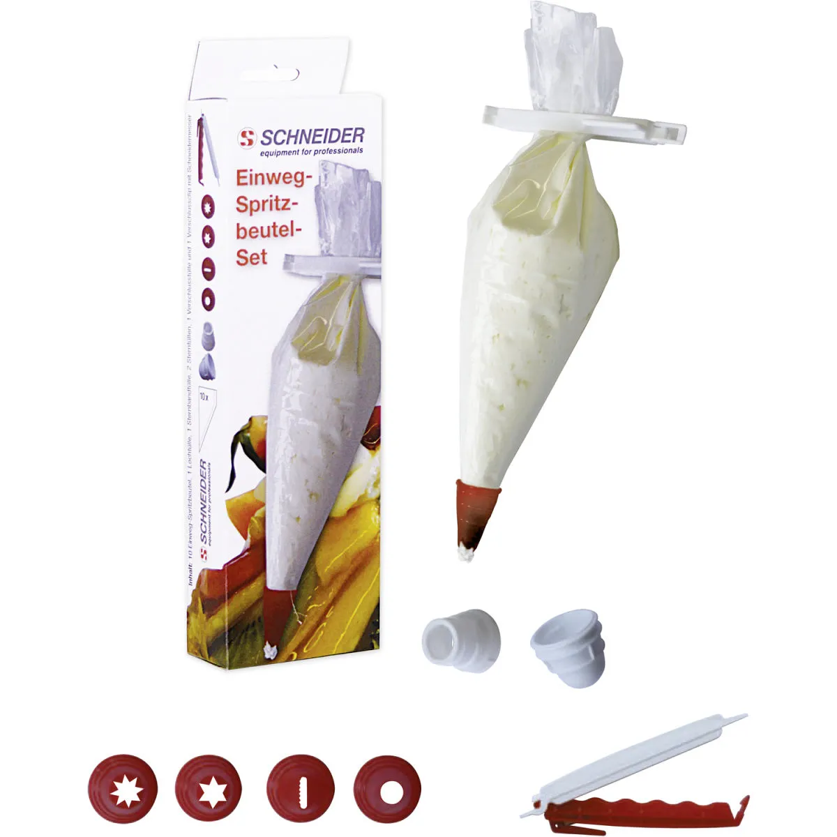 Schneider Set di sac à poche monouso; 34 cm (L); trasparente/rosso/bianco - immagine 1