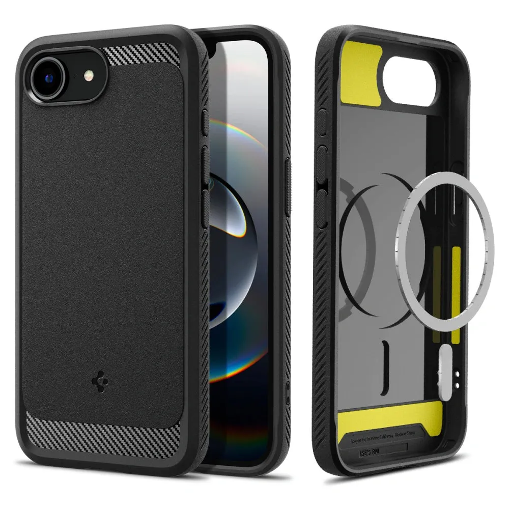 Custodia MagSafe per Apple iPhone 17e / 16e, Spigen, Rugged Armor, Nero Opaco ACS09152 - immagine 1