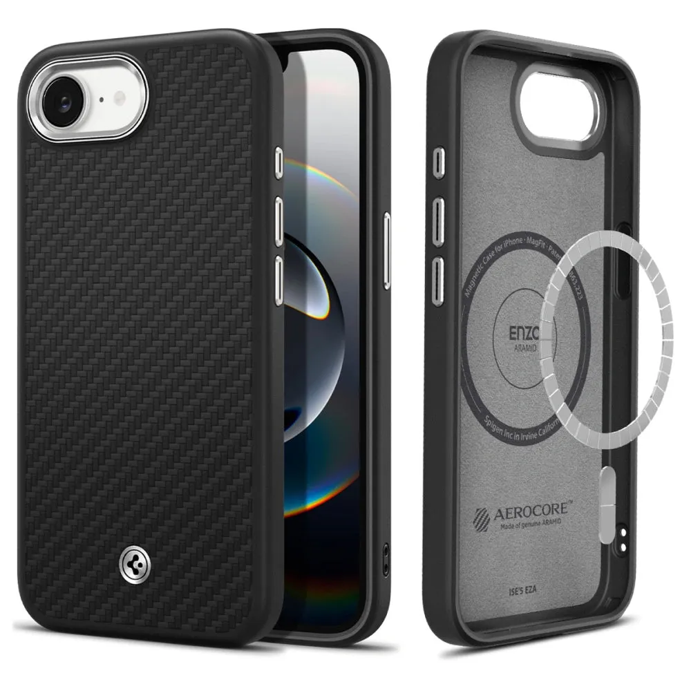Custodia MagSafe per Apple iPhone 17e / 16e, Spigen, Enzo Aramid, Nero Opaco ACS09153 - immagine 1