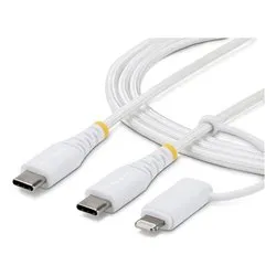 Cavo USB C 2in1 con Adattatore Lightning White 1m 1M U2 LNTC CABLE - immagine 1