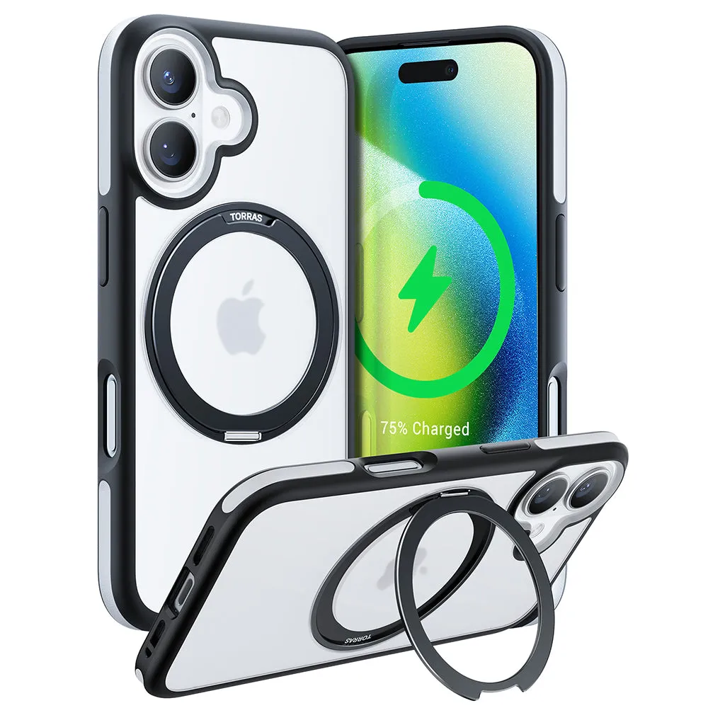 Custodia MagSafe per Apple iPhone 16, Torras, Ostand R Fusion, Nera - immagine 1