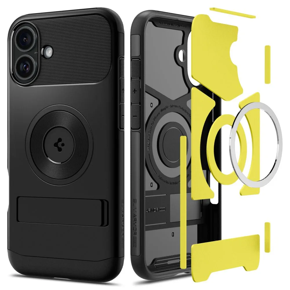 Custodia MagSafe per Apple iPhone 16, Spigen, Slim Armor, Nera ACS08227 - immagine 1