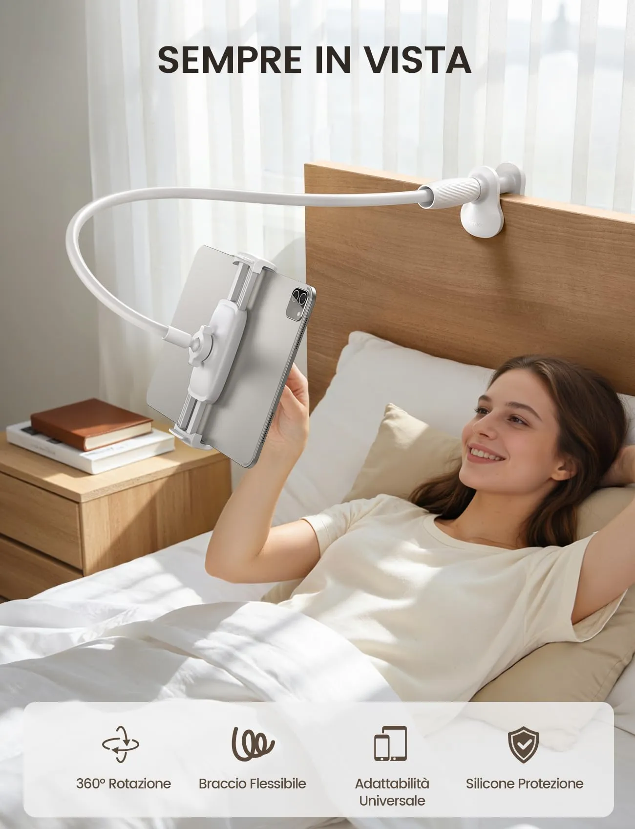 Lamicall Supporto Tablet con Collo di Cigno - [360° Rotazione] - immagine 3