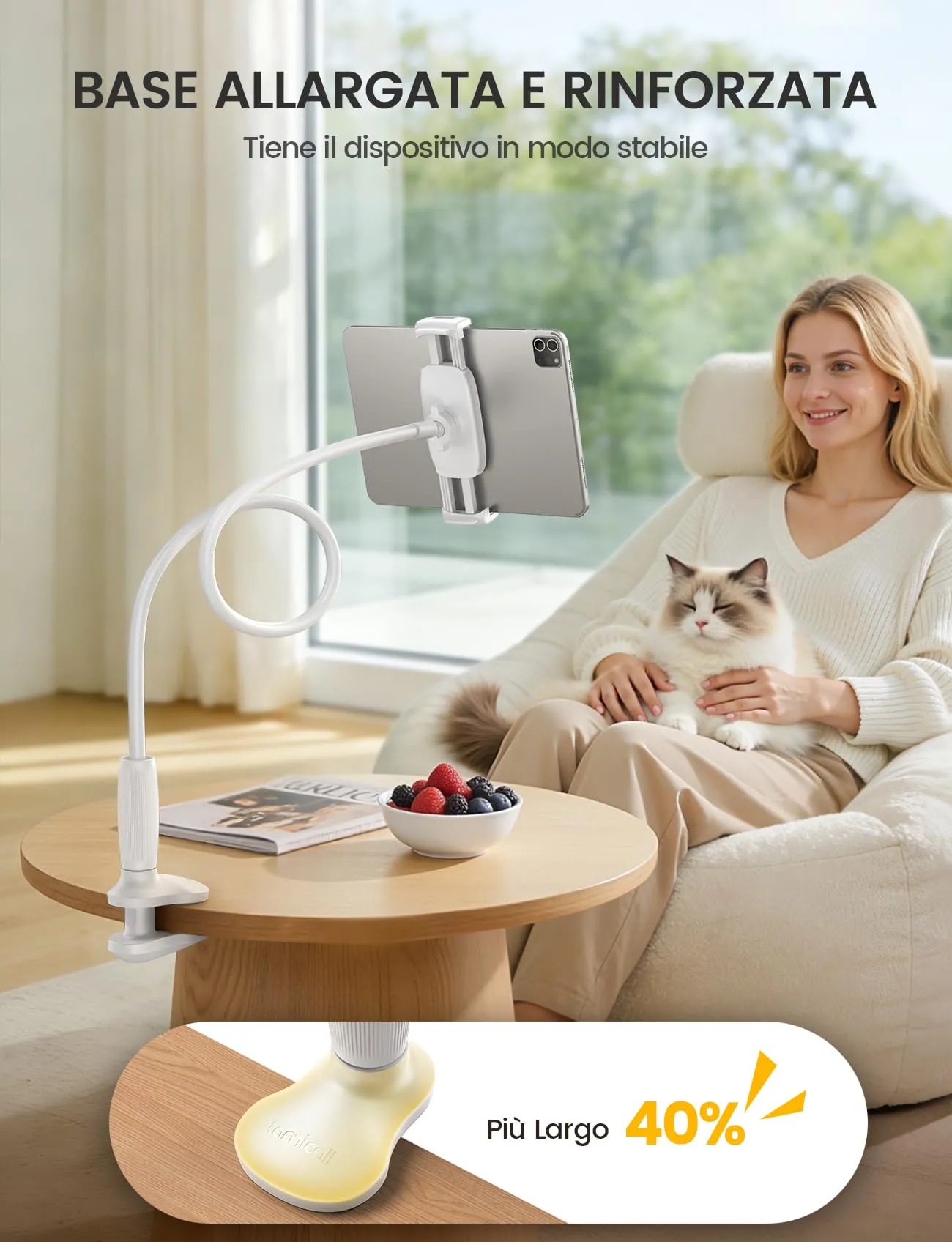 Lamicall Supporto Tablet con Collo di Cigno - [360° Rotazione] - immagine 4