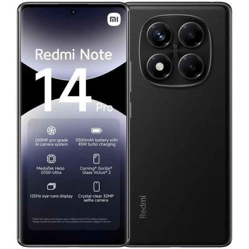 Xiaomi REDMI Note 14 Pro 4G 8GB 256GB 6.67" Nero Mezzanotte - immagine 1