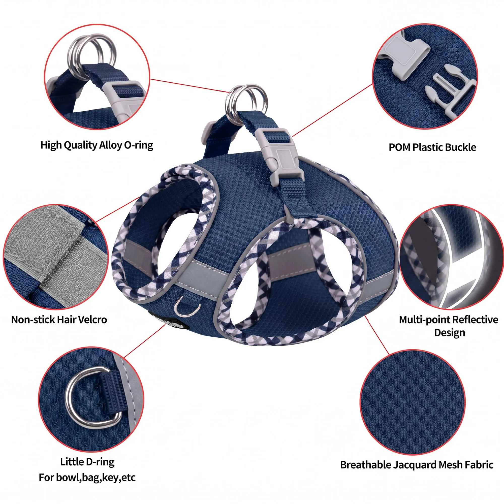 AIITLE Pettorina e guinzaglio a prova di perdite, blu navy, L - immagine 5