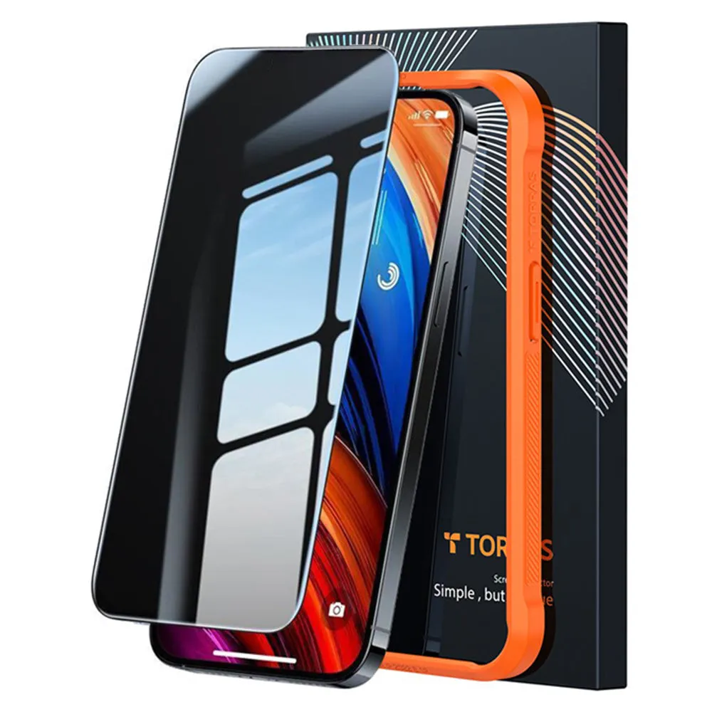 Pellicola Protettiva Schermo Privacy Torras GlassGo Epic per Apple iPhone 15 Pro Max, Vetro Temperato, Full Glue - immagine 1
