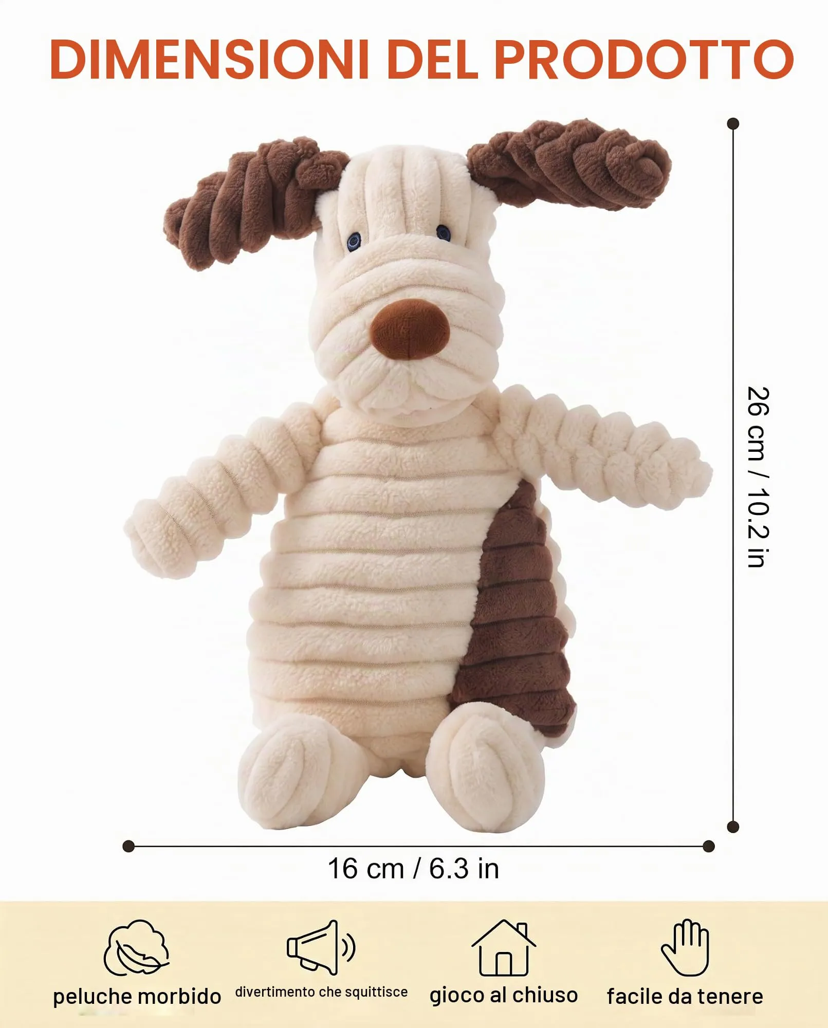 XALFST Papera Antistress per Cani, 1 Pezzo (26 x 23 cm) - Peluche Sonoro Indistruttibile, Gioco Calmante con Design Sicuro per Morso Resistente e Ansia da Separazione - immagine 2