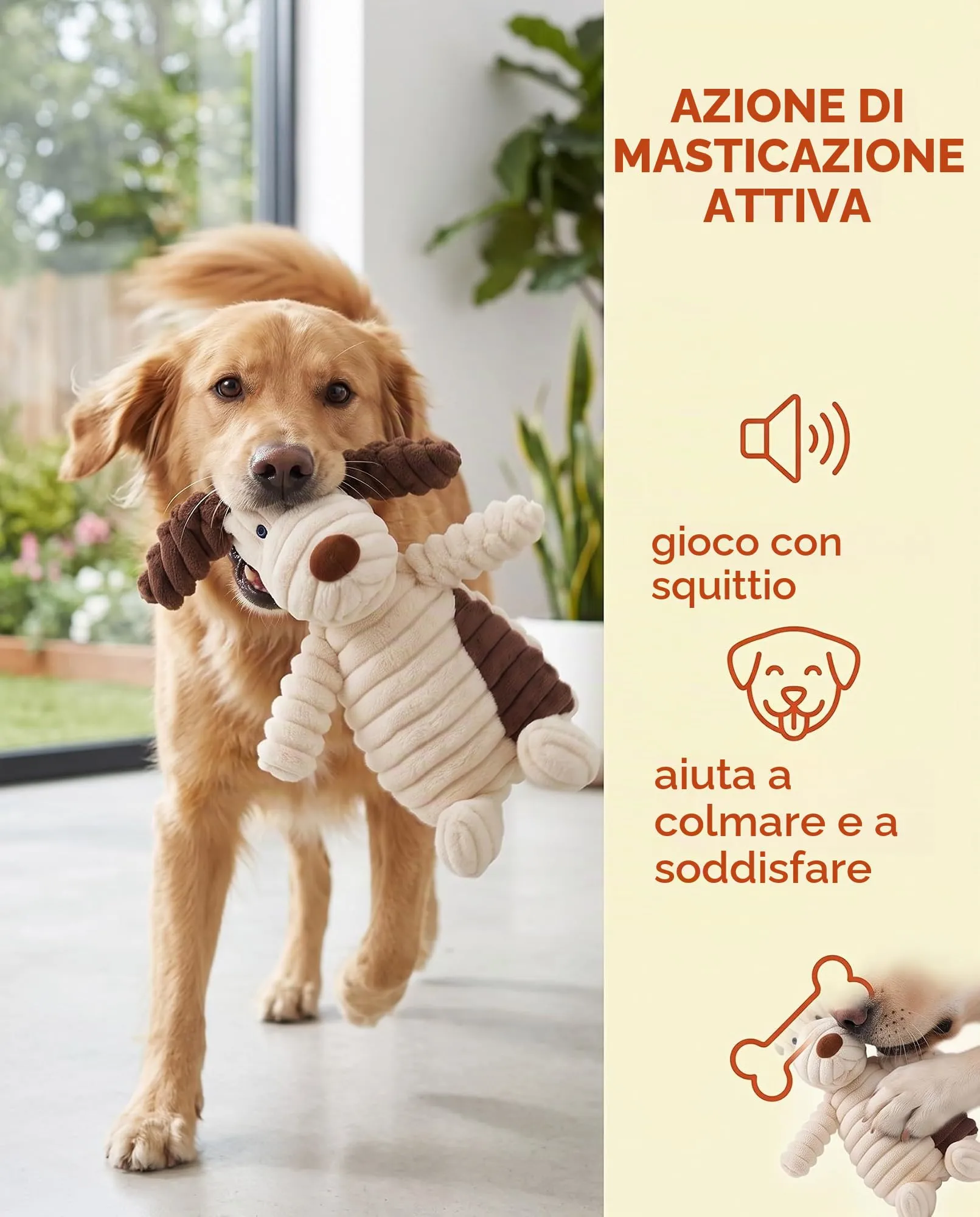 XALFST Papera Antistress per Cani, 1 Pezzo (26 x 23 cm) - Peluche Sonoro Indistruttibile, Gioco Calmante con Design Sicuro per Morso Resistente e Ansia da Separazione - immagine 6