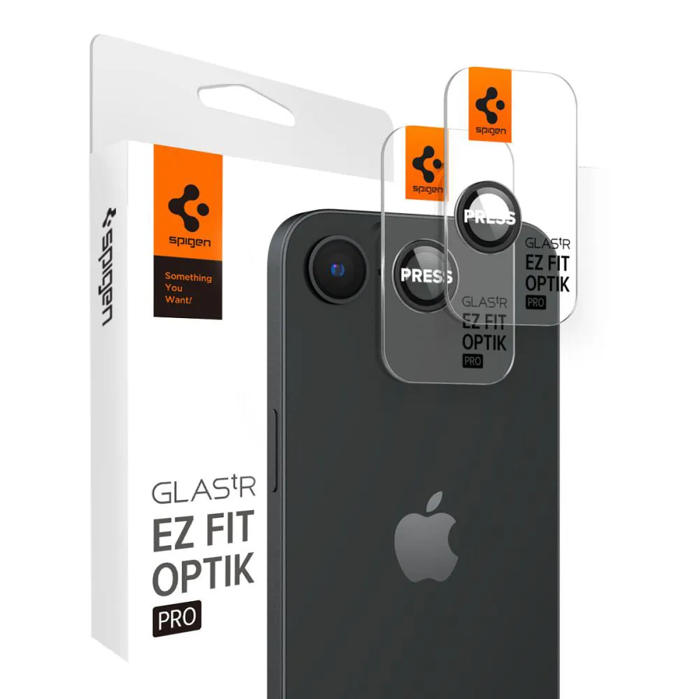 Pellicola Protettiva Posteriore Spigen GlastR EZ FIT Optik Pro per Apple iPhone 17e / 16e, Vetro Temperato, Set 2 pezzi, Nera AGL09279 - immagine 1
