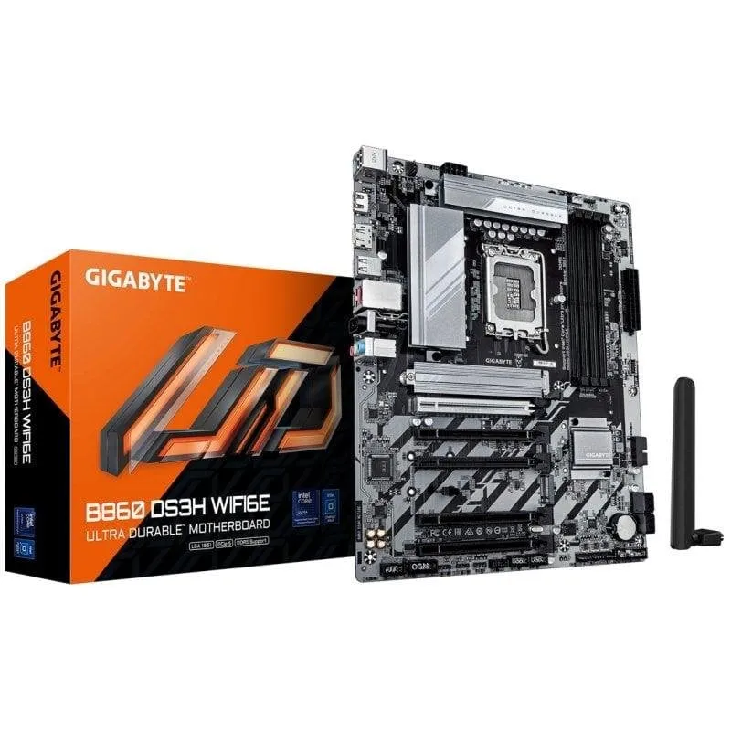 Schede Madri Gigabyte B860 DS3H B860 LGA 1851 DDR5 ATX PCIe 5.0 256GB 2.5GbE M.2 RAID WIFI6E - immagine 1