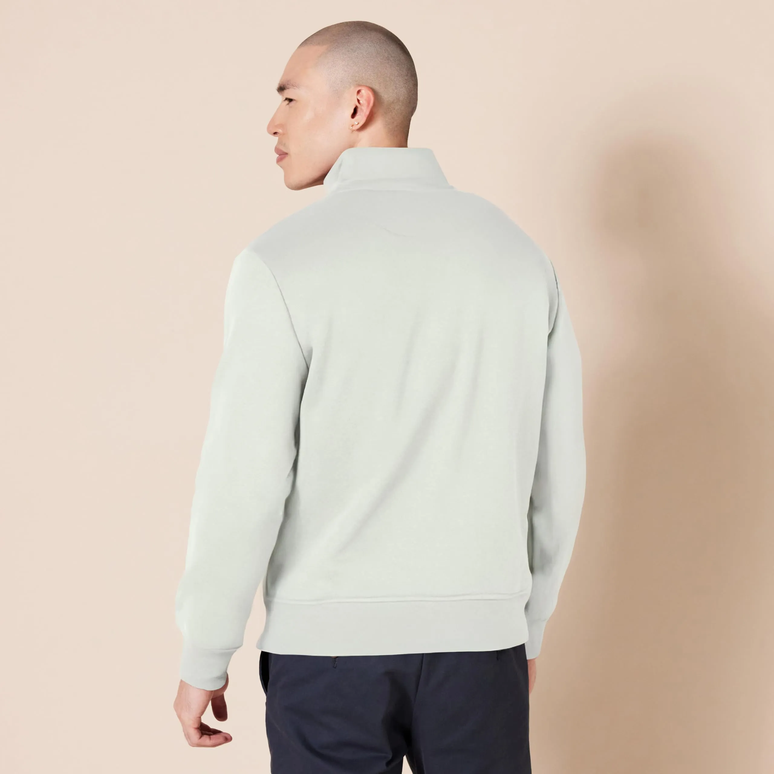 Amazon Essentials Felpa in Pile A Maniche Lunghe con Zip Corta Uomo, Grigio Chiaro, XL - immagine 3