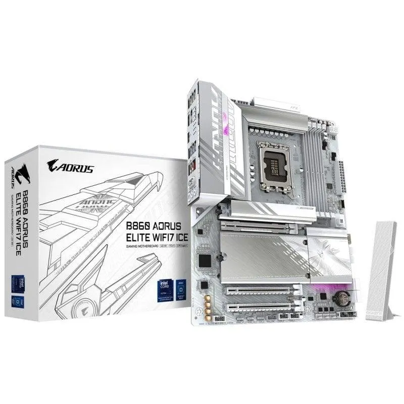 Schede Madri Gigabyte B860 AORUS ELITE WIFI7 ICE B860 LGA1851 DDR5 ATX PCIe 5.0 256GB WiFi 7 USB4 2.5GbE M.2 RAID - immagine 1