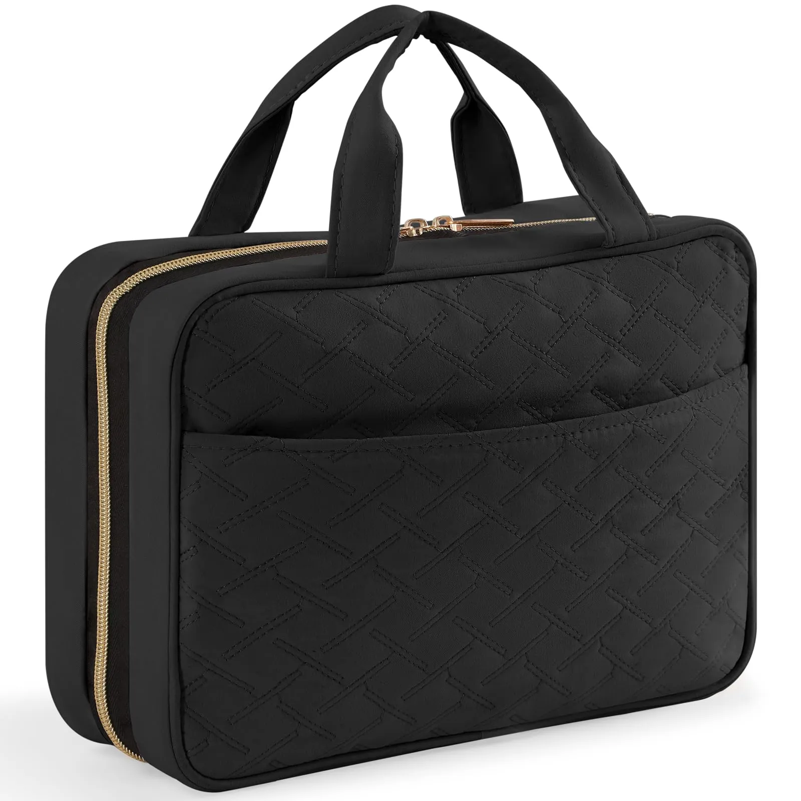 Lifewit Beauty Case da Viaggio Donna, Grande Trousse Trucchi da Appendere, Beautycase da Viaggio con 4 Trasparente Scomparti, Regalo Donna e Uomo, Medio, Nero - immagine 1