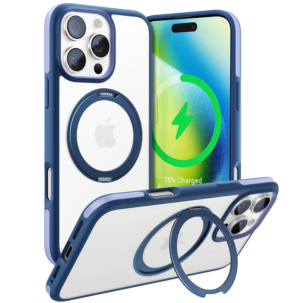 Custodia MagSafe per Apple iPhone 16 Pro Max, Torras, Ostand R Fusion, Blu navy - immagine 1