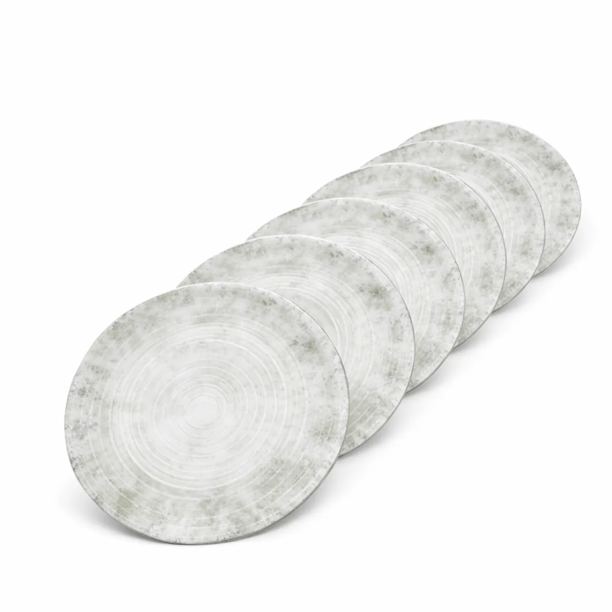 6x van Well Piatto Korfu; 25x25x25x3 cm (LxLxØxH); grigio; rotonda; 6 pz. / Pacco - immagine 1