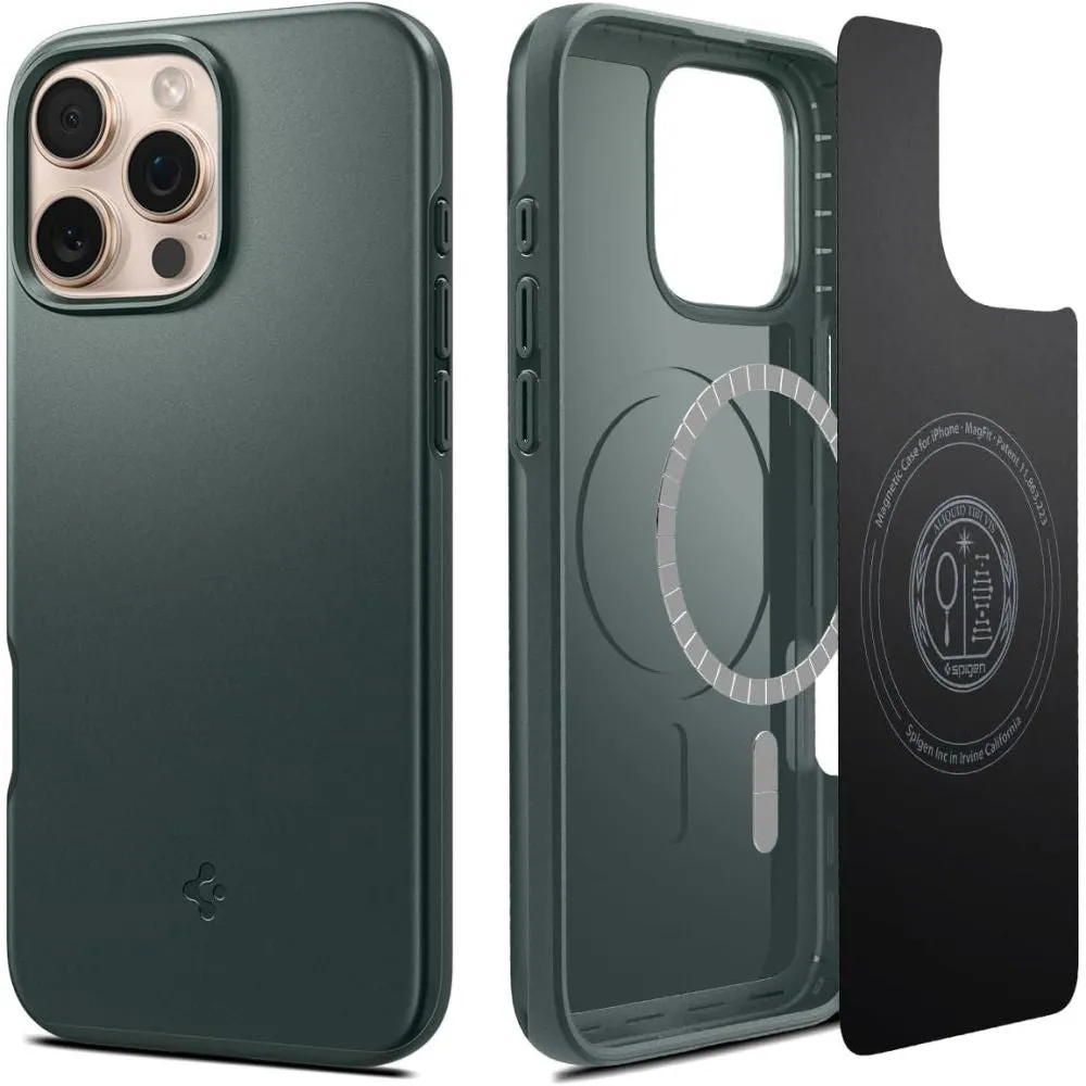 Custodia MagSafe per Apple iPhone 16 Pro Max, Spigen, Thin Fit, Verde ACS07981 - immagine 1