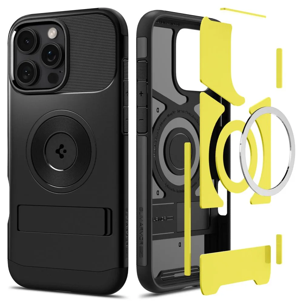 Custodia MagSafe per Apple iPhone 16 Pro Max, Spigen, Slim Armor, Nera ACS08034 - immagine 1