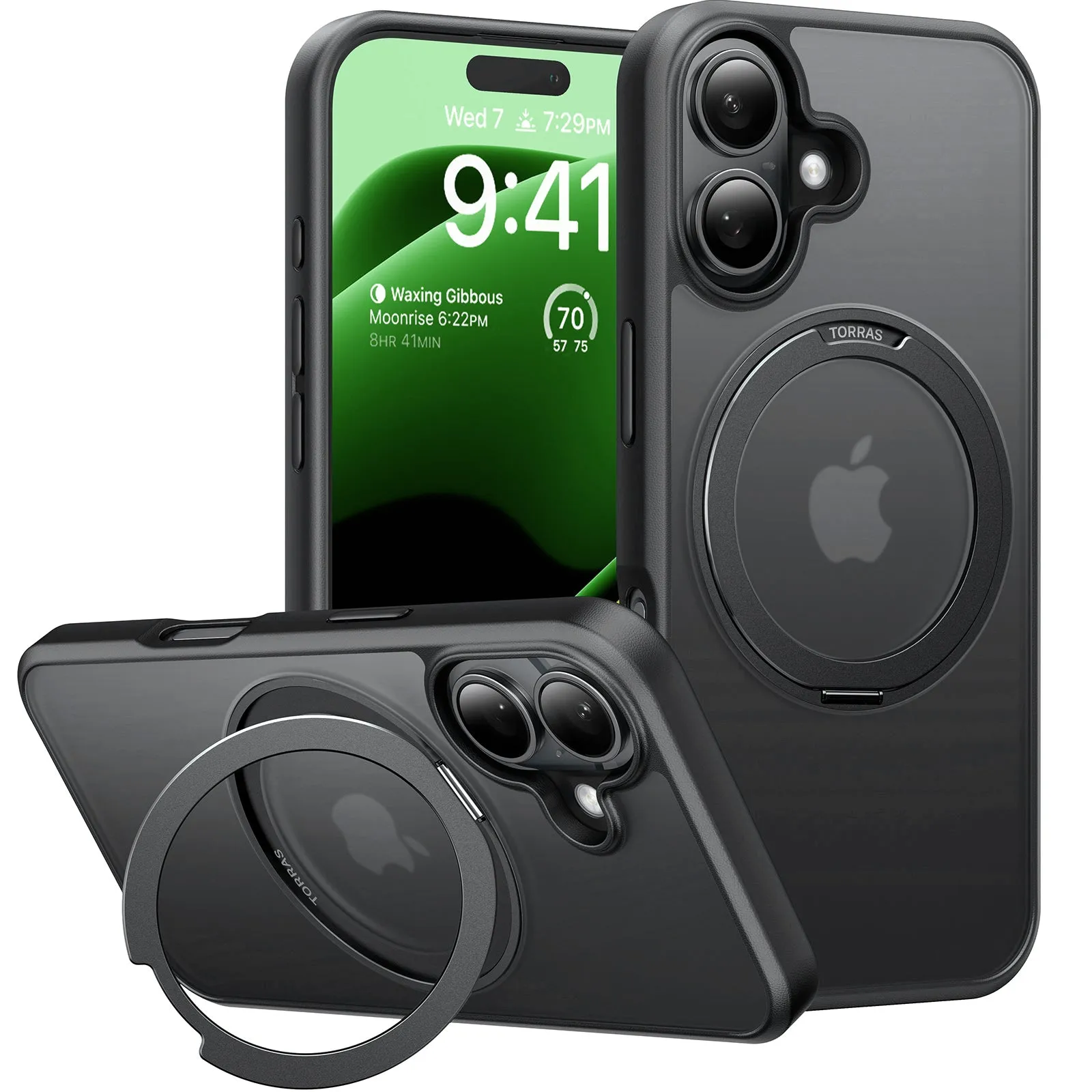 Custodia MagSafe per Apple iPhone 16 Plus, Torras, Ostand Pro, Nera - immagine 1