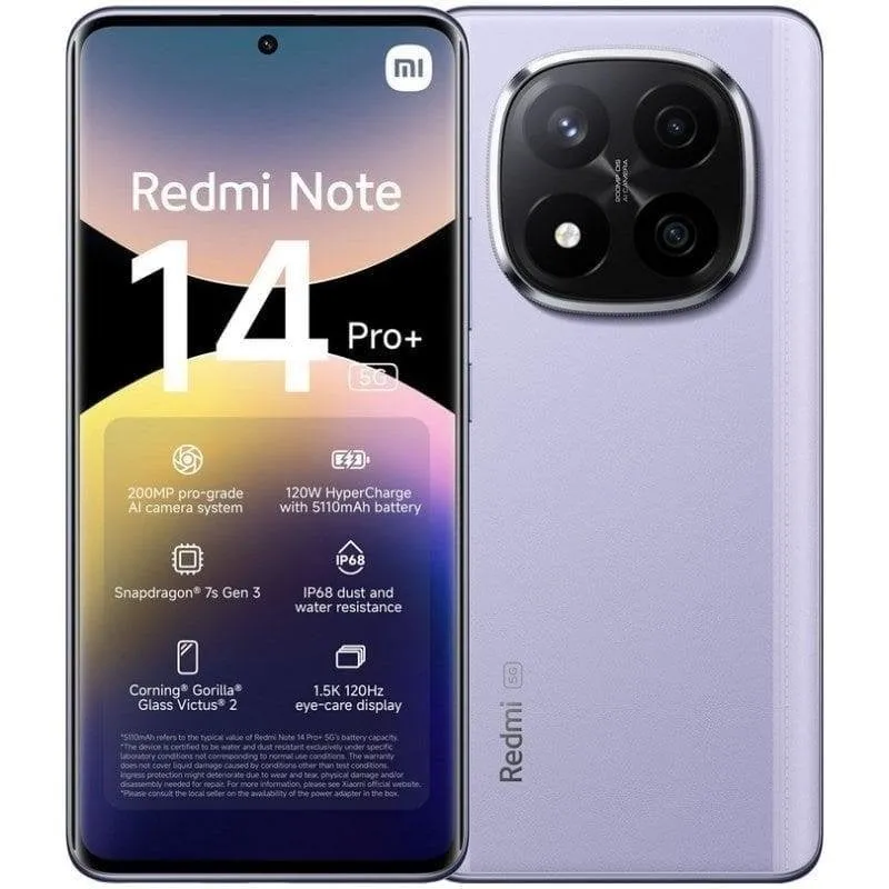Xiaomi REDMI Note 14 Pro Plus 5G 8GB 256GB 6.67" Viola Lavanda - immagine 1
