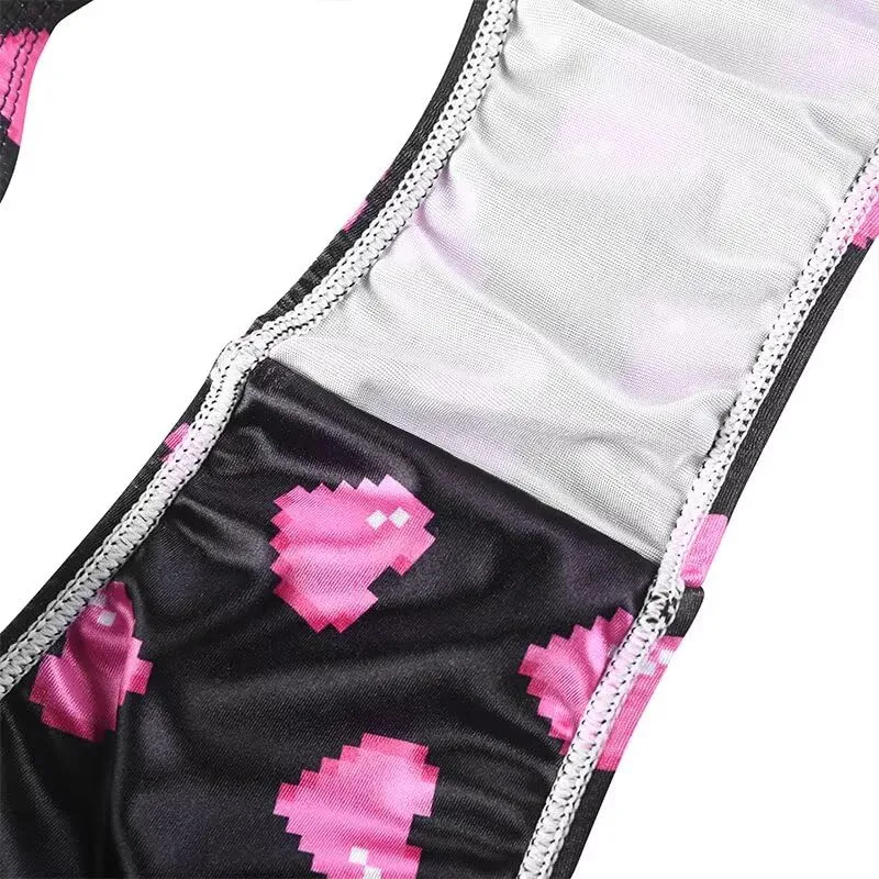 Landofgenie Perizoma Tucking Gaff Mutandine per Crossdresser Nascondere Gaff Panty Modellante Mutandine Intimo Stampato Mutande per Crossdresser Transgender Nero 4XL - immagine 6