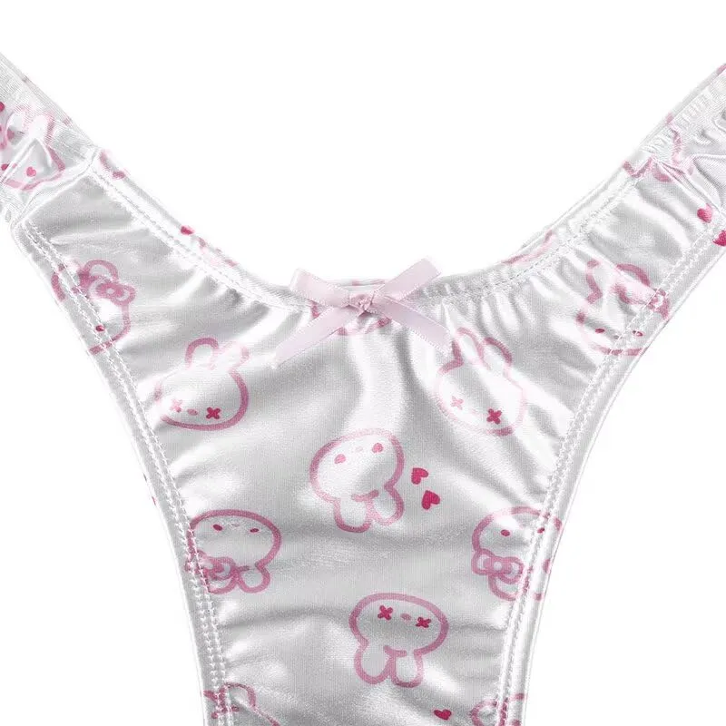 Landofgenie Perizoma Tucking Gaff Mutandine per Crossdresser Nascondere Gaff Panty Modellante Mutandine Intimo Stampato Mutande per Crossdresser Transgender Bianco L - immagine 5