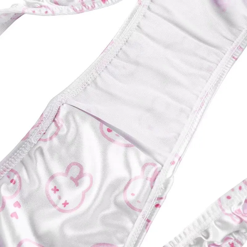 Landofgenie Perizoma Tucking Gaff Mutandine per Crossdresser Nascondere Gaff Panty Modellante Mutandine Intimo Stampato Mutande per Crossdresser Transgender Bianco S - immagine 6