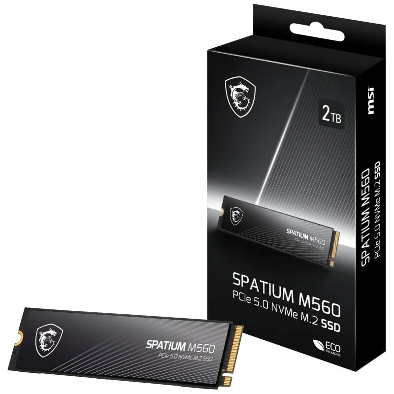 MSI SPATIUM M560 2TB SSD 10300MB/s NVMe PCIe 5.0 M.2 Gen5 3D NAND - immagine 1