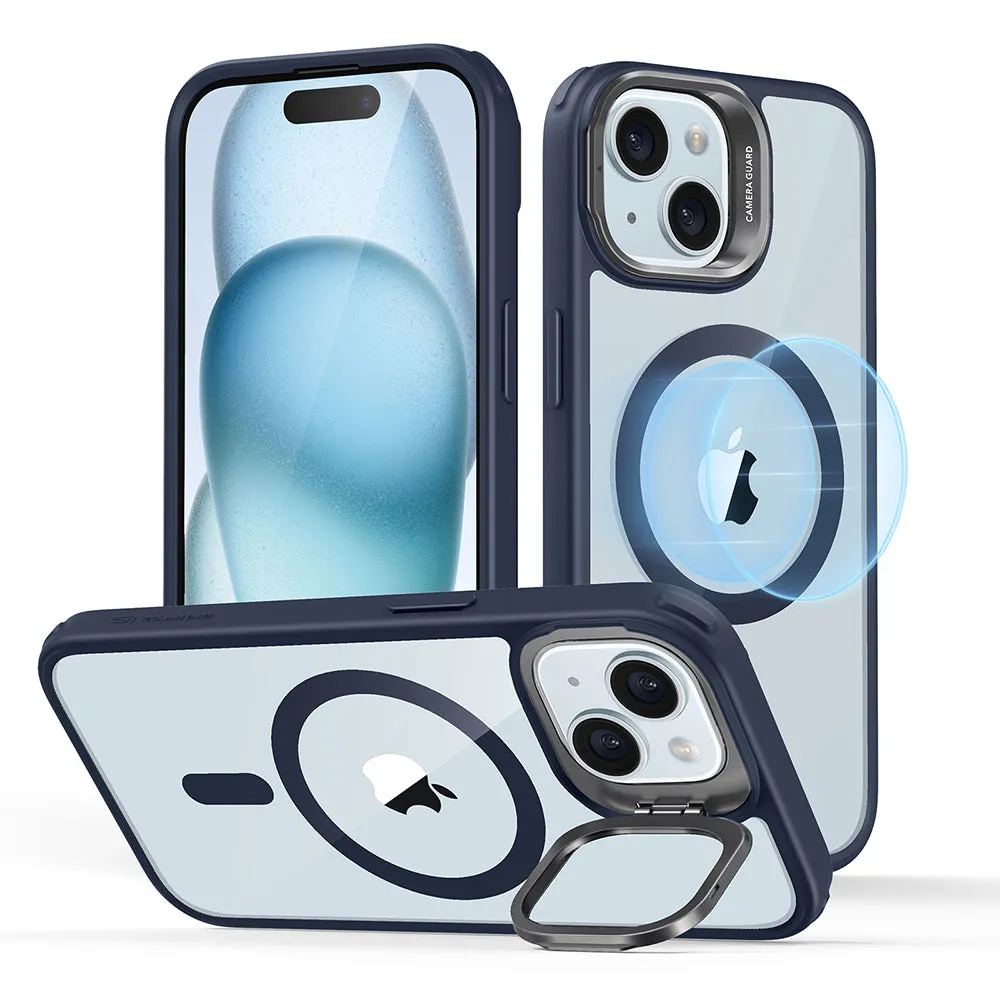 Custodia MagSafe per Apple iPhone 15 Plus, ESR, Classic Hybrid Kickstand, Blu Navy Trasparente - immagine 1