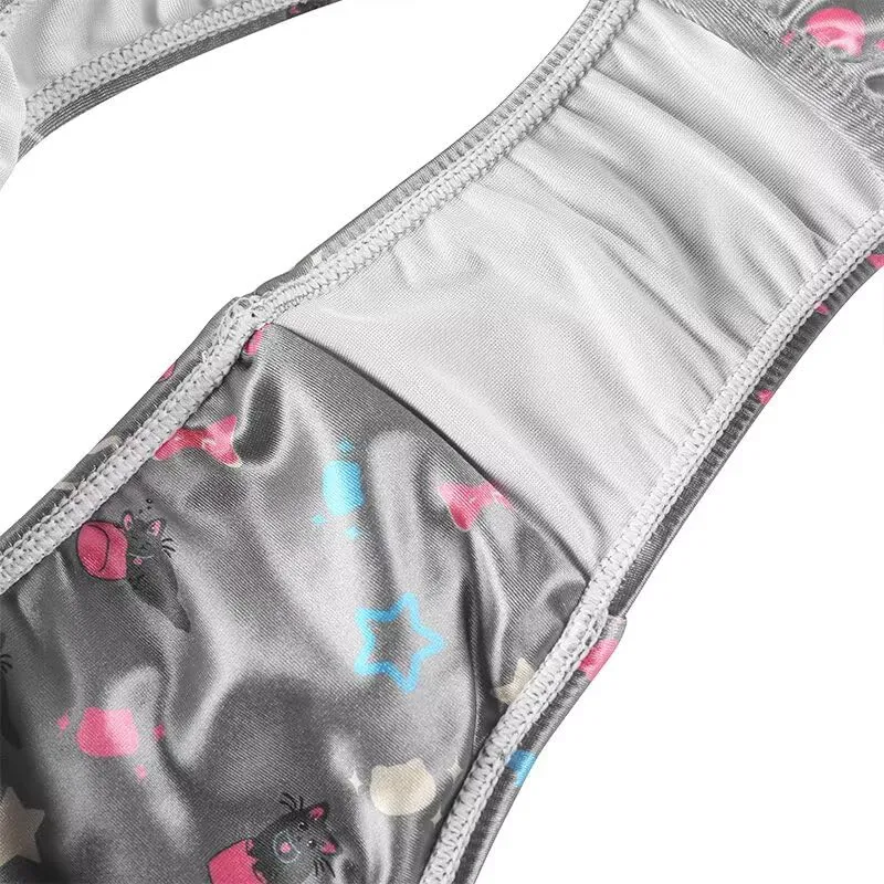 Landofgenie Perizoma Tucking Gaff Mutandine per Crossdresser Nascondere Gaff Panty Modellante Mutandine Intimo Stampato Mutande per Crossdresser Transgender Grigio S - immagine 6