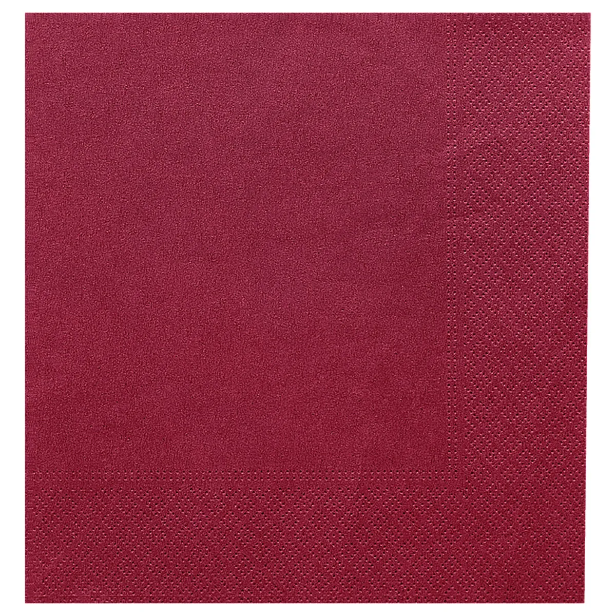 100x GARCIA DE POU Tovaglioli di carta bordato 2 veli; 39x39 cm (LxL); bordeaux; 100 pz. / Pacco - immagine 1