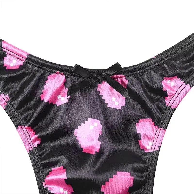 Landofgenie Perizoma Tucking Gaff Mutandine per Crossdresser Nascondere Gaff Panty Modellante Mutandine Intimo Stampato Mutande per Crossdresser Transgender Nero L - immagine 5