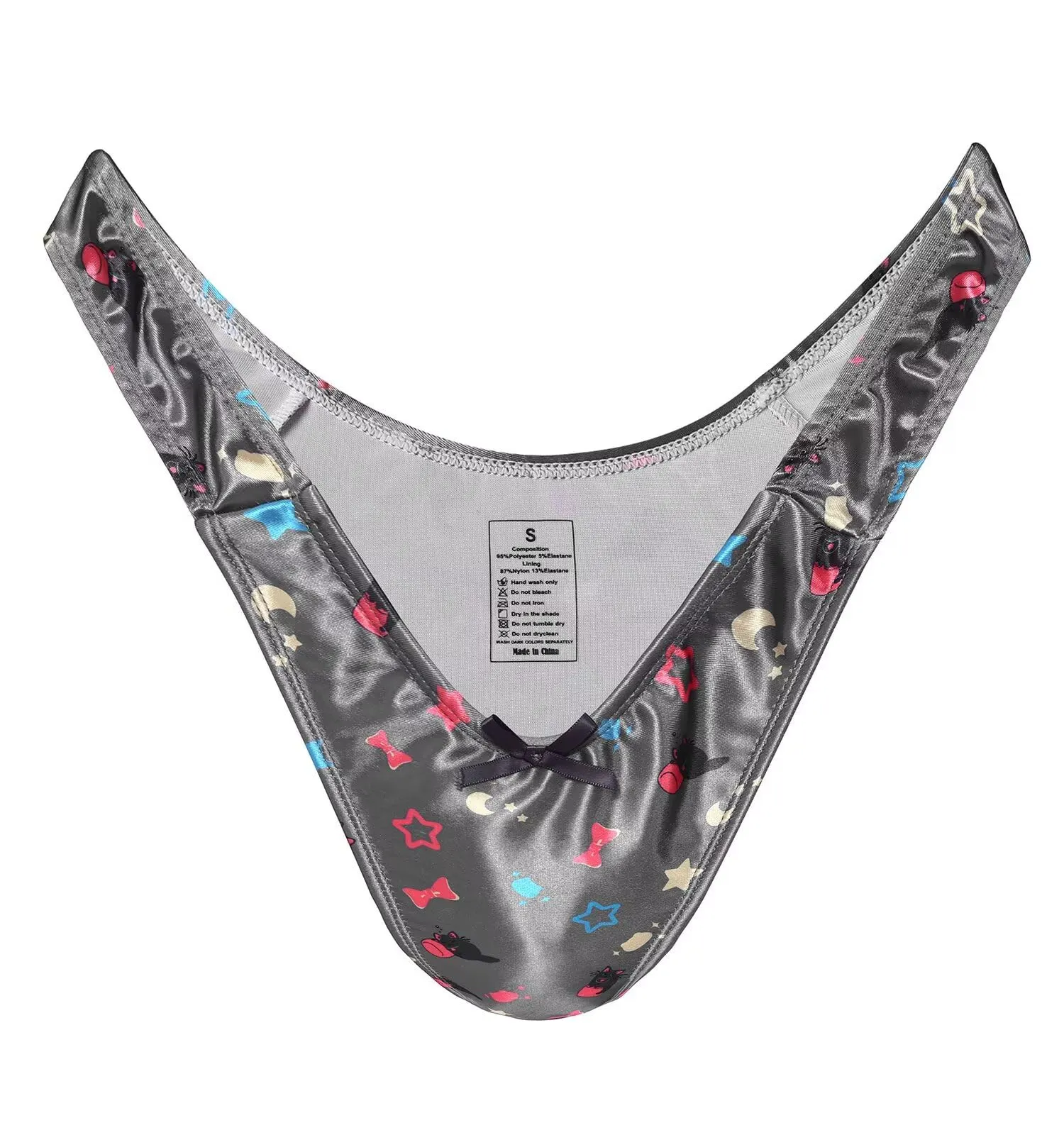 Landofgenie Perizoma Tucking Gaff Mutandine per Crossdresser Nascondere Gaff Panty Modellante Mutandine Intimo Stampato Mutande per Crossdresser Transgender Grigio S - immagine 1