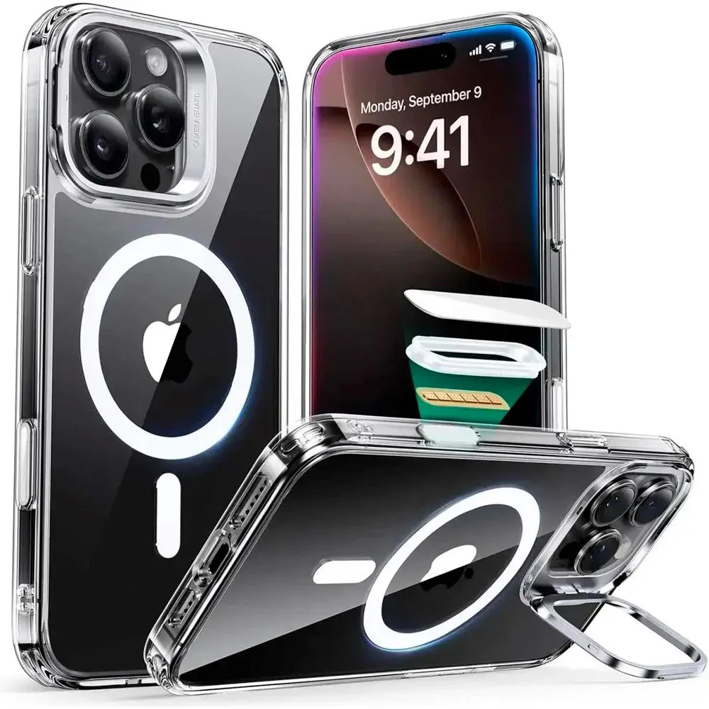 Custodia MagSafe per Apple iPhone 16 Pro Max, ESR, Classic Hybrid Kickstand Slide, Trasparente - immagine 1