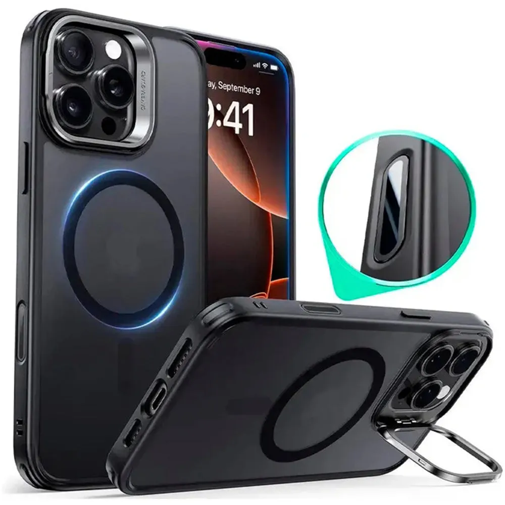 Custodia MagSafe per Apple iPhone 16 Pro Max, ESR, Classic Hybrid Kickstand Slide, Nera Satinata - immagine 1