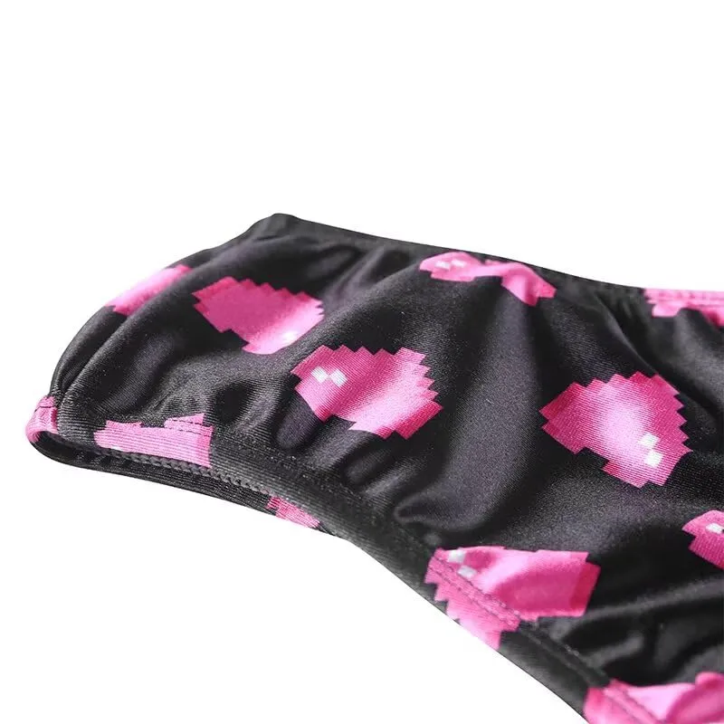 Landofgenie Perizoma Tucking Gaff Mutandine per Crossdresser Nascondere Gaff Panty Modellante Mutandine Intimo Stampato Mutande per Crossdresser Transgender Nero XL - immagine 7