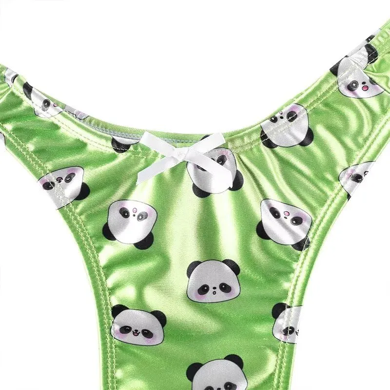 Landofgenie Perizoma Tucking Gaff Mutandine per Crossdresser Nascondere Gaff Panty Modellante Mutandine Intimo Stampato Mutande per Crossdresser Transgender Verde 4XL - immagine 5
