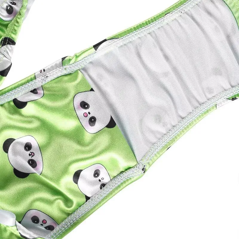 Landofgenie Perizoma Tucking Gaff Mutandine per Crossdresser Nascondere Gaff Panty Modellante Mutandine Intimo Stampato Mutande per Crossdresser Transgender Verde 4XL - immagine 6
