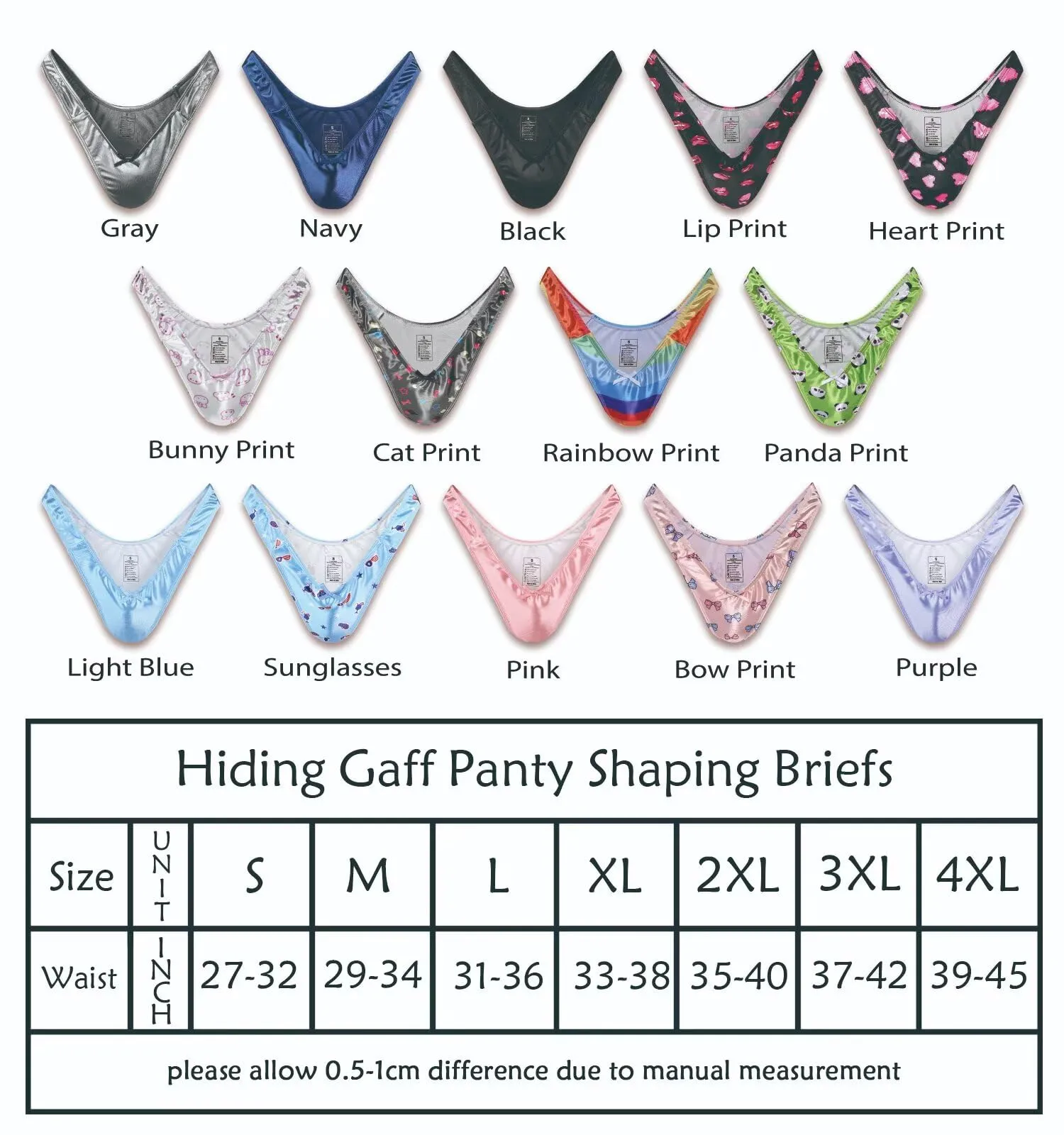 Landofgenie Slip Gaff Piegati Perizoma Adatto per Travestiti da Nascondere Slip Modellanti Intimo Gaff Adatto a Persone Transgender Grigio XL - immagine 3