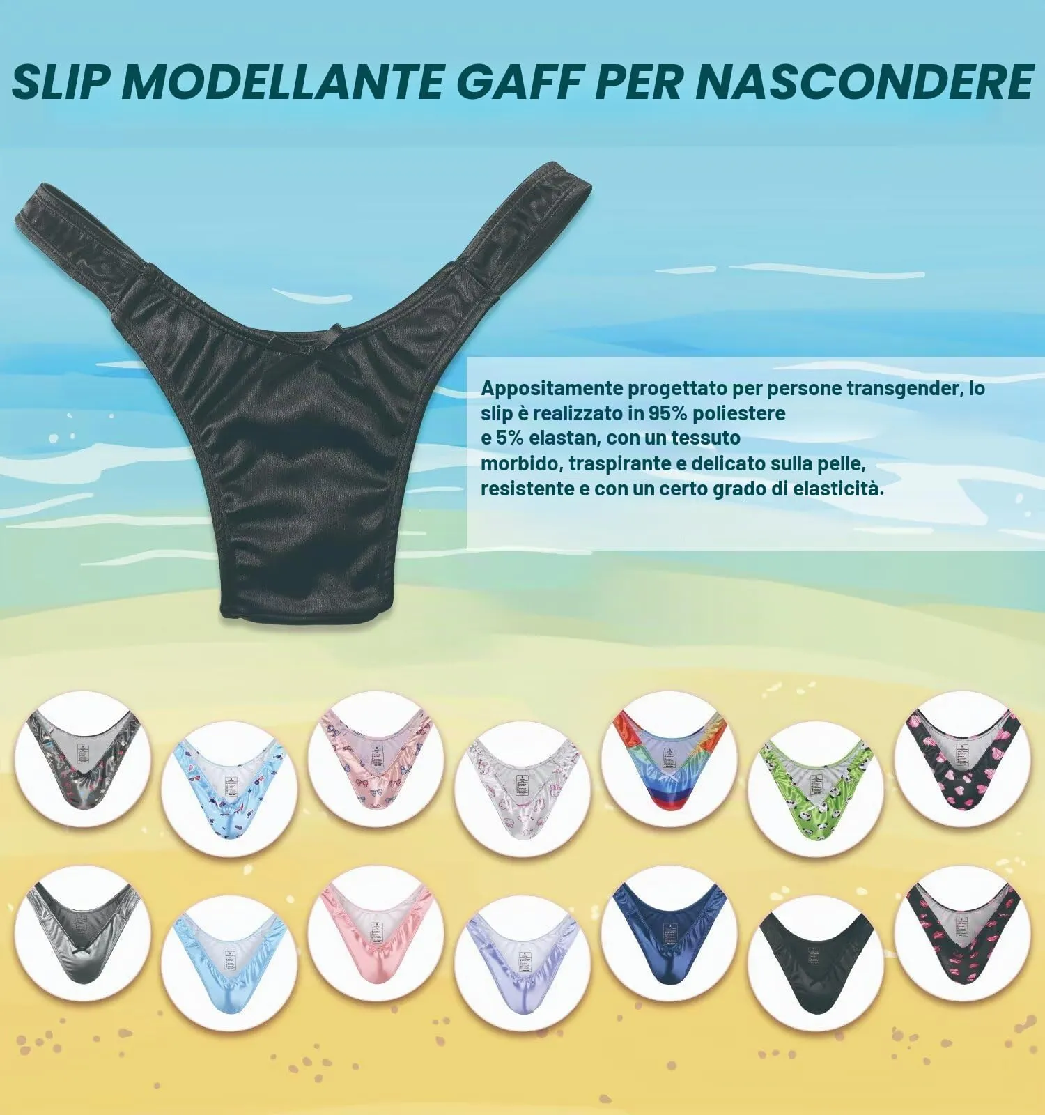 Landofgenie Slip Gaff Piegati Perizoma Adatto per Travestiti da Nascondere Slip Modellanti Intimo Gaff Adatto a Persone Transgender Nero XL - immagine 4