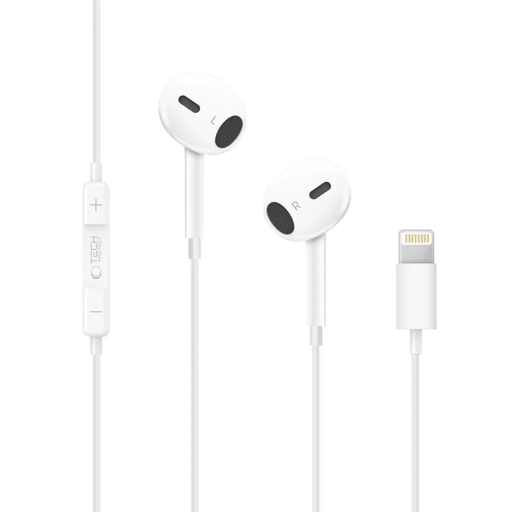 Auricolari Lightning Tech-Protect Ultraboost Core G2, Bianco - immagine 1