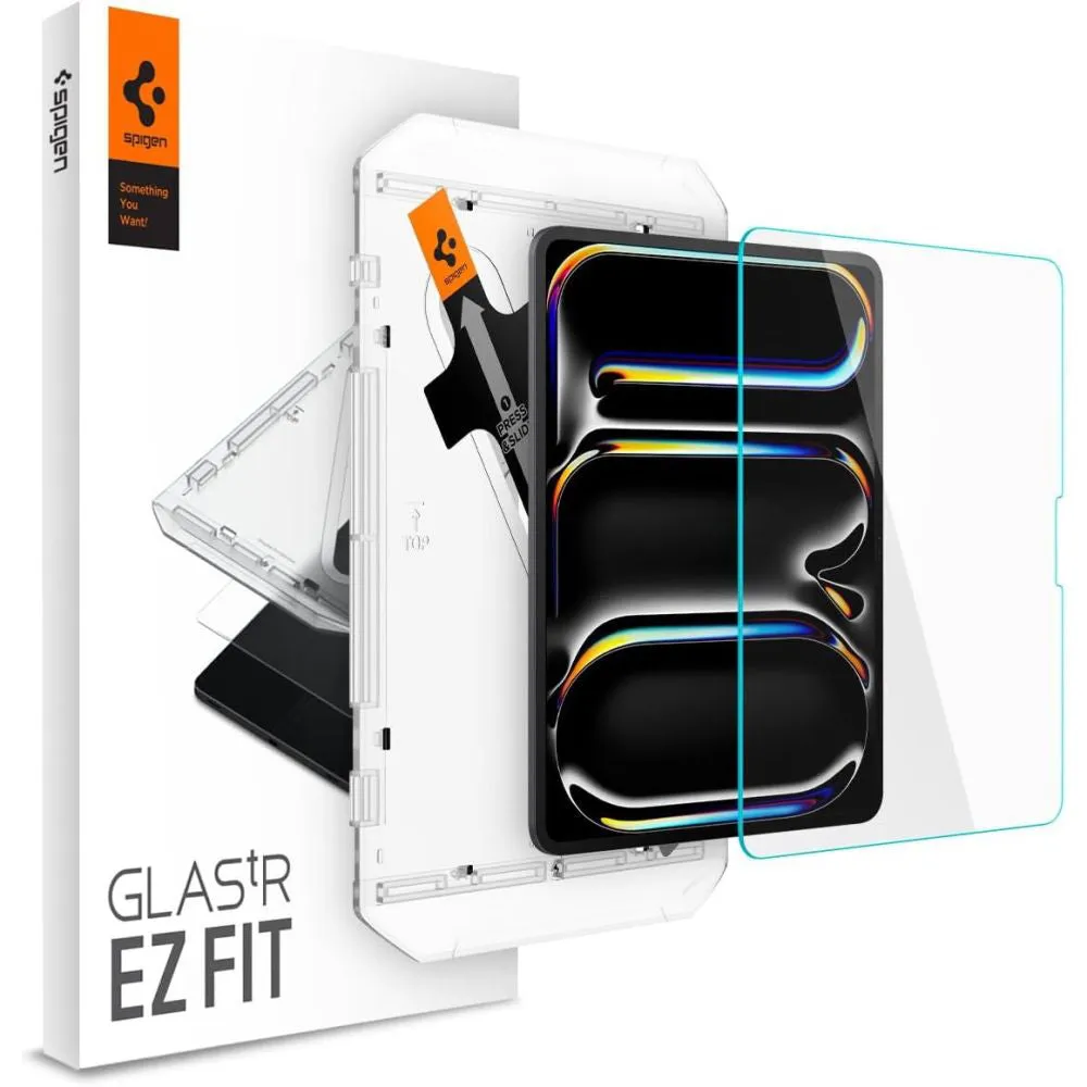 Pellicola Protettiva Schermo Spigen GlastR EZ FIT per Apple iPad Pro 13 (2024), Vetro Temperato, Full Glue AGL07793 - immagine 1
