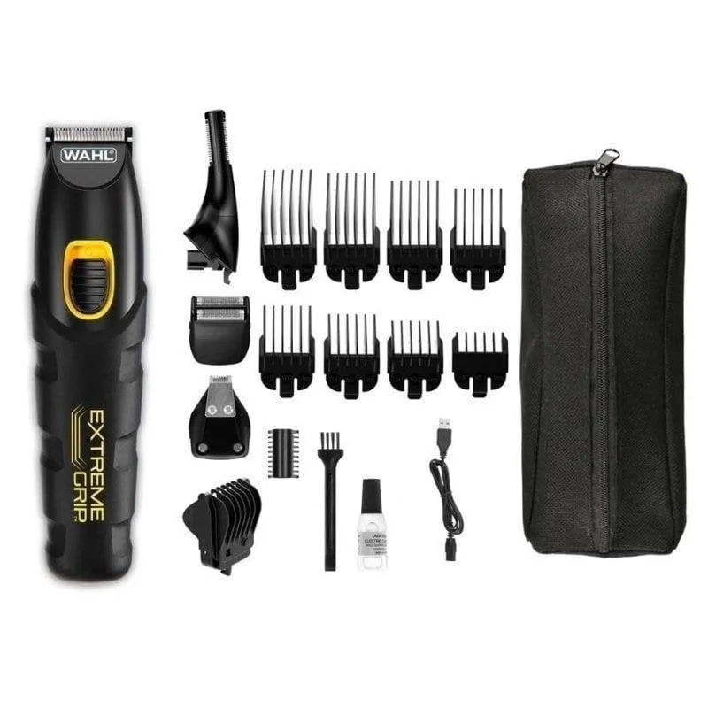 Regolabarba Multifunzione Wahl Extreme Grip Advanced Senza Filo 240min 4 Testine Ricarica Rapida - immagine 1