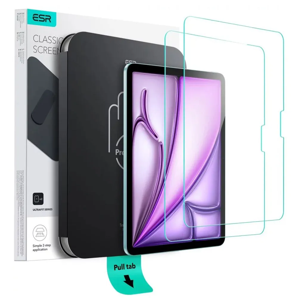 Pellicola protettiva per schermo ESR UltraFit per Apple iPad Air 11 (2026) / Air 11 (2025), Vetro temperato, Full Glue, Set da 2 pezzi - immagine 1