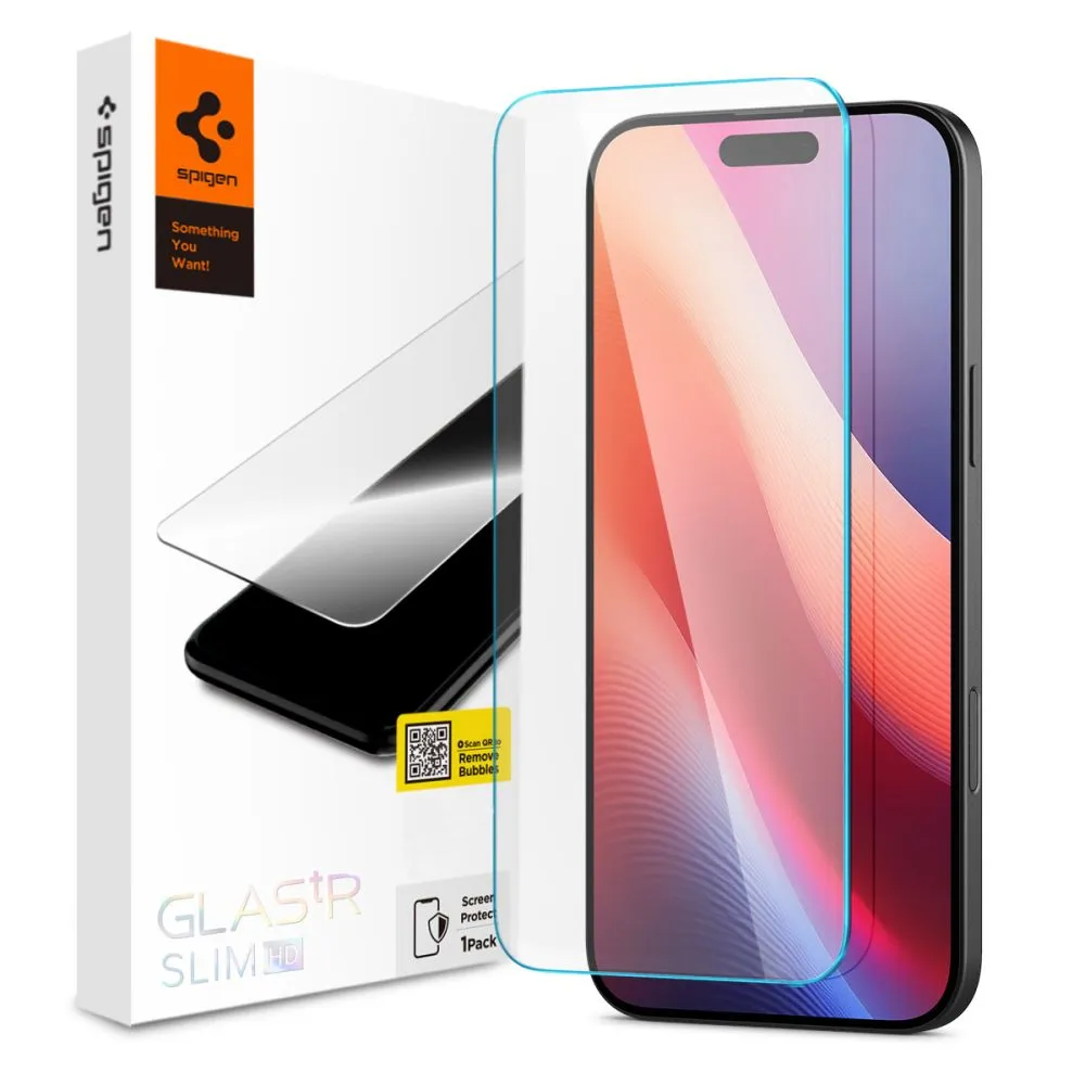 Pellicola Protettiva Schermo Spigen GlastR Slim per Apple iPhone 16 Pro Max, Vetro Temperato, Full Glue - immagine 1