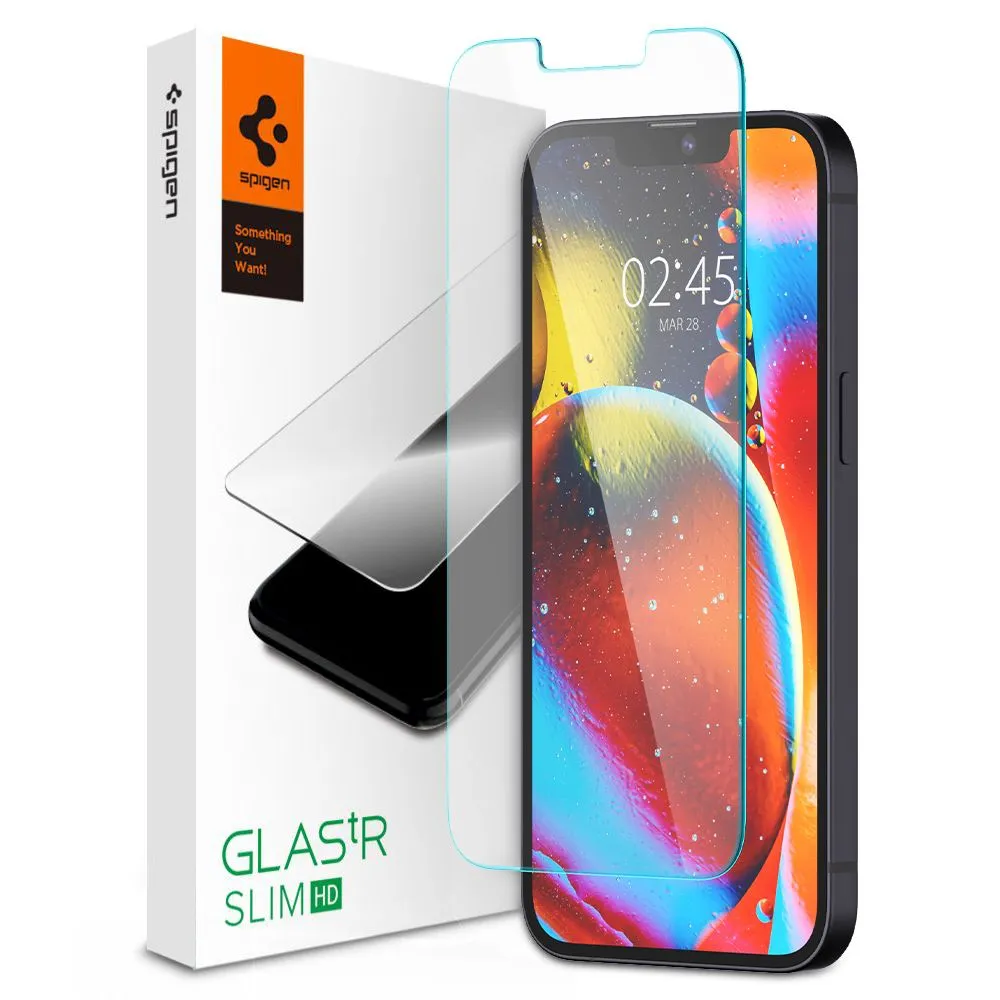 Pellicola Protettiva Schermo Spigen GlastR Slim per Apple iPhone 17e / 16e / 14 / 13 Pro, Vetro Temperato, Full Glue AGL03391 - immagine 1