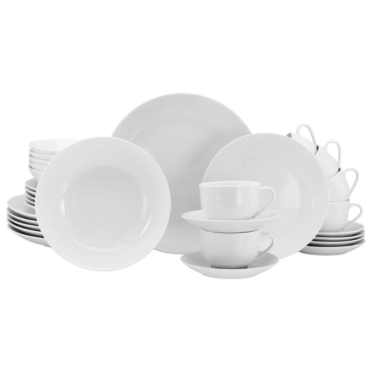 CreaTable Luna white - servizio da 30 pezzi; bianco - immagine 1