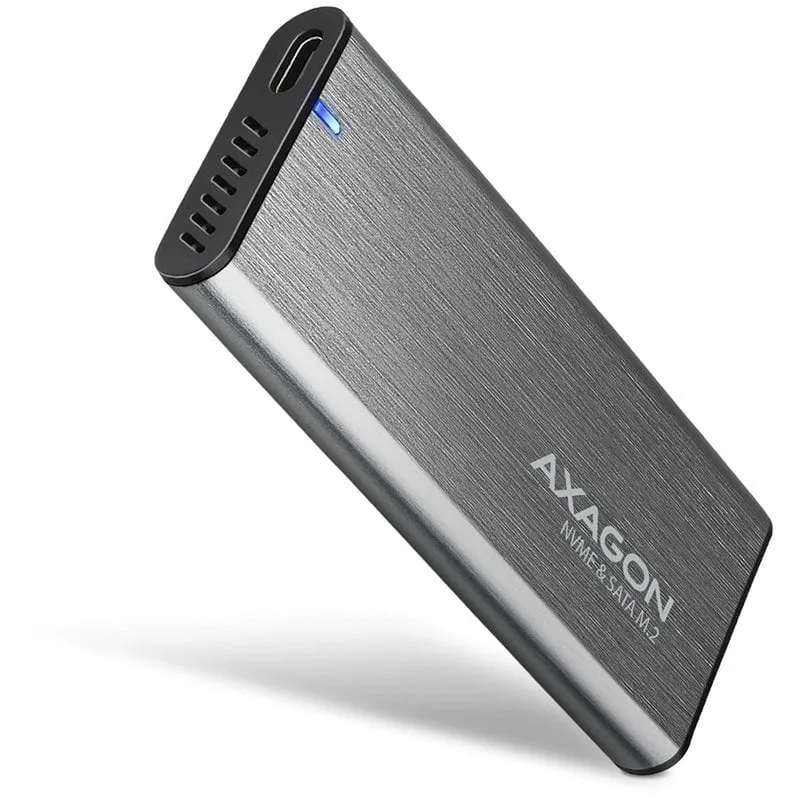 Axagon Eem2-gtr Box SSD USB-C 3.2 Gen2 - Box SSD M.2 Nvme Thin Rib 42-80mm - immagine 1