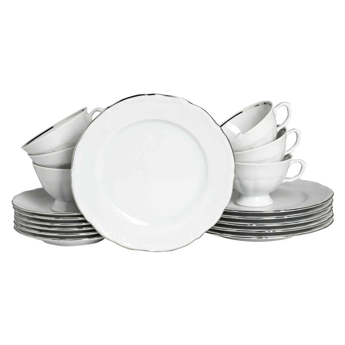 CreaTable Maria Theresia - Servizio da caffè 18 pezzi; bianco/platino - immagine 1